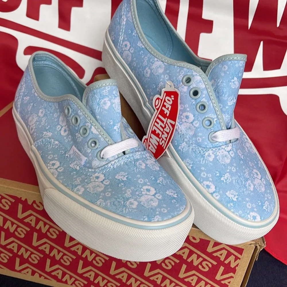 Vans Authentic PLATFORMS Tonal Floral/Omphlds/True White sneakers-platforms Men’ - Picture 8 of 16
